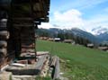 Swiss chalet in springtime